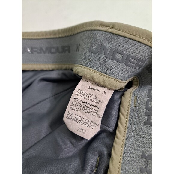 Under Armour Khaki Shorts Mens 36 Loose Heatgear Performance Golf Dress Chinos - Picture 5 of 10